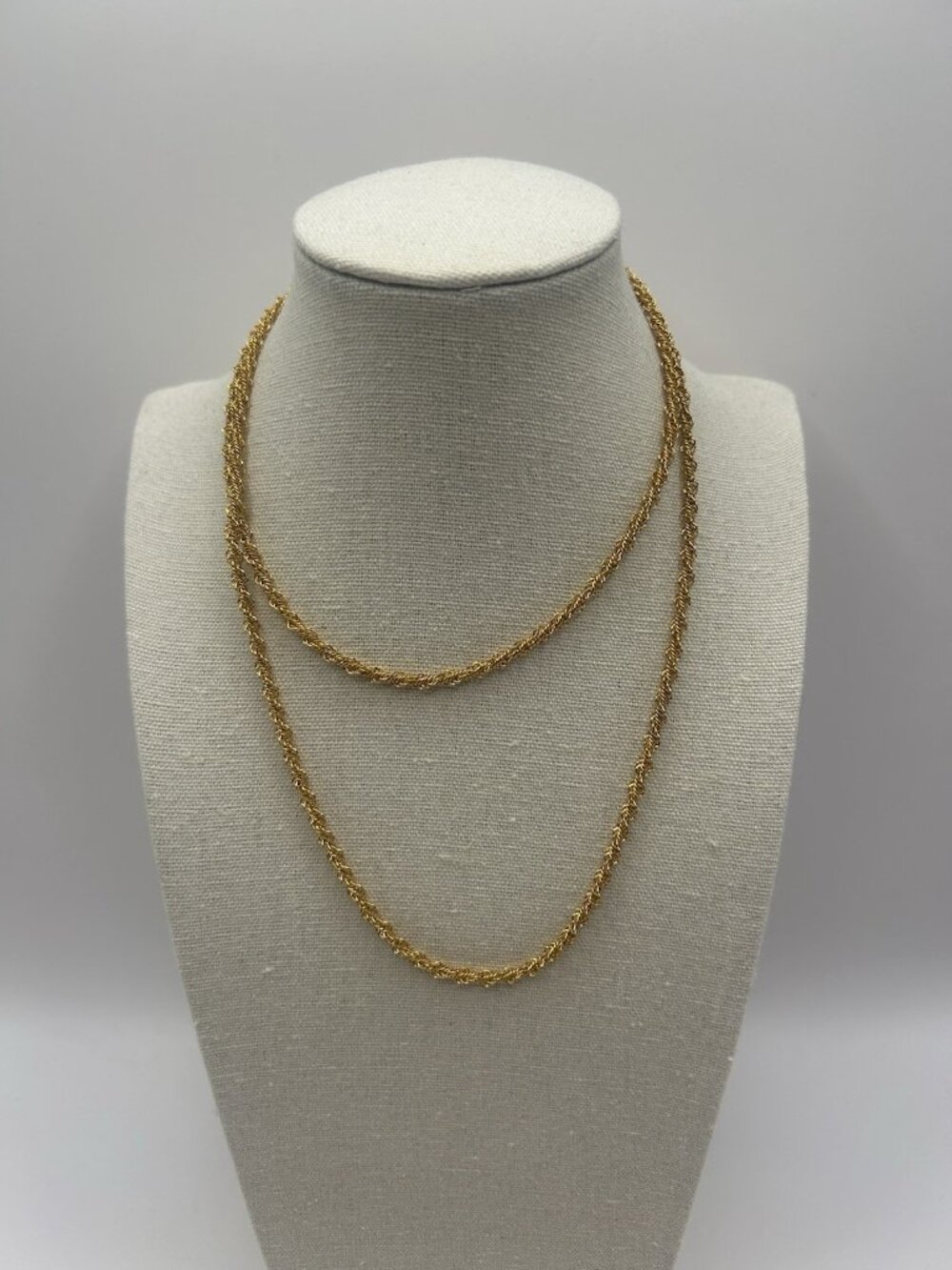 Eisenberg Vintage Gold Tone Rope Chain Necklace 30” Classic Statement Jewelry - Picture 6 of 9